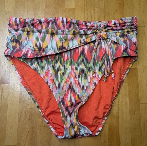 Bleu Rod Beattie FREE SPIRIT Shirred High Waist Bikini Bottom Separate NWOT - Picture 5 of 11